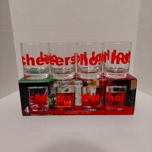Holiday Rock Glasses Ho Ho..Cheers...New